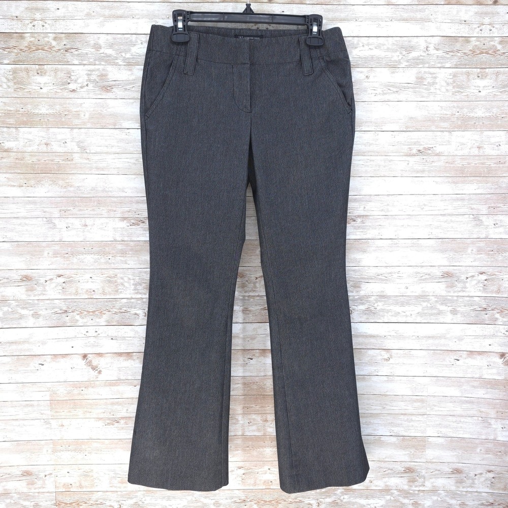 International Concepts Pants Size 6P Flare Low Rise Gray Career Office Staple